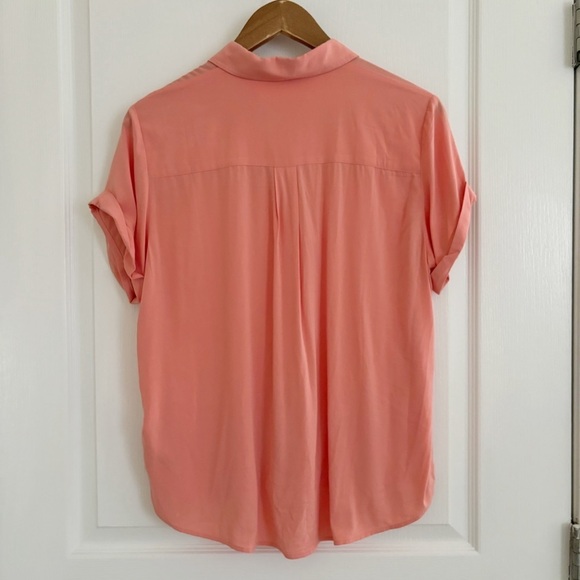 Samsoe Samsoe Majan Short Sleeve Shirt Button Front Coral Haze - Picture 4 of 9